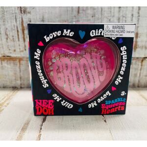 Valentines NEE DOH Groovy Pink Glitter Sensory Squish Toy NIB